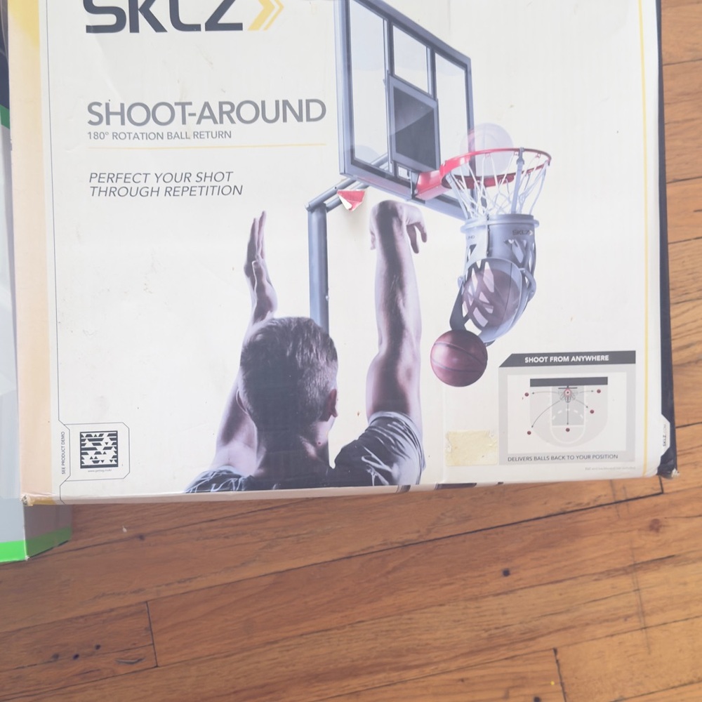 Shoot-Around Basketball Return Net - White & Red